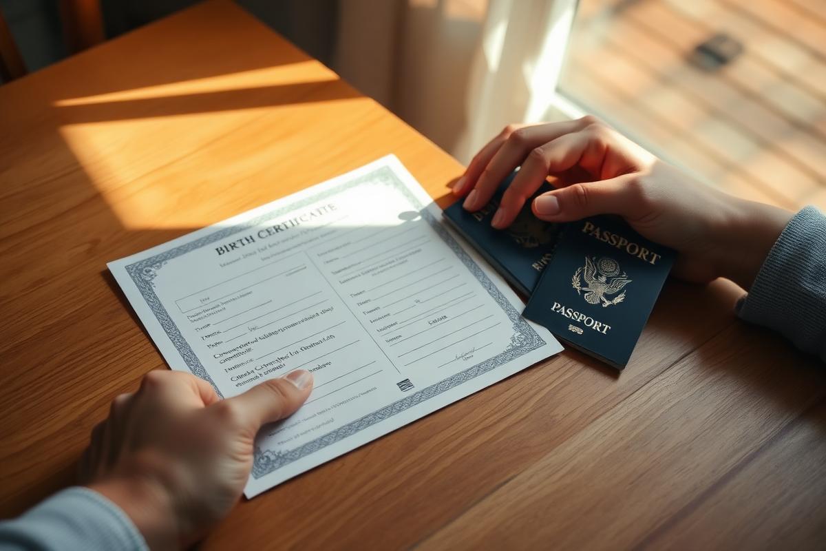 Birth certificate and two national passports for a dual-national child