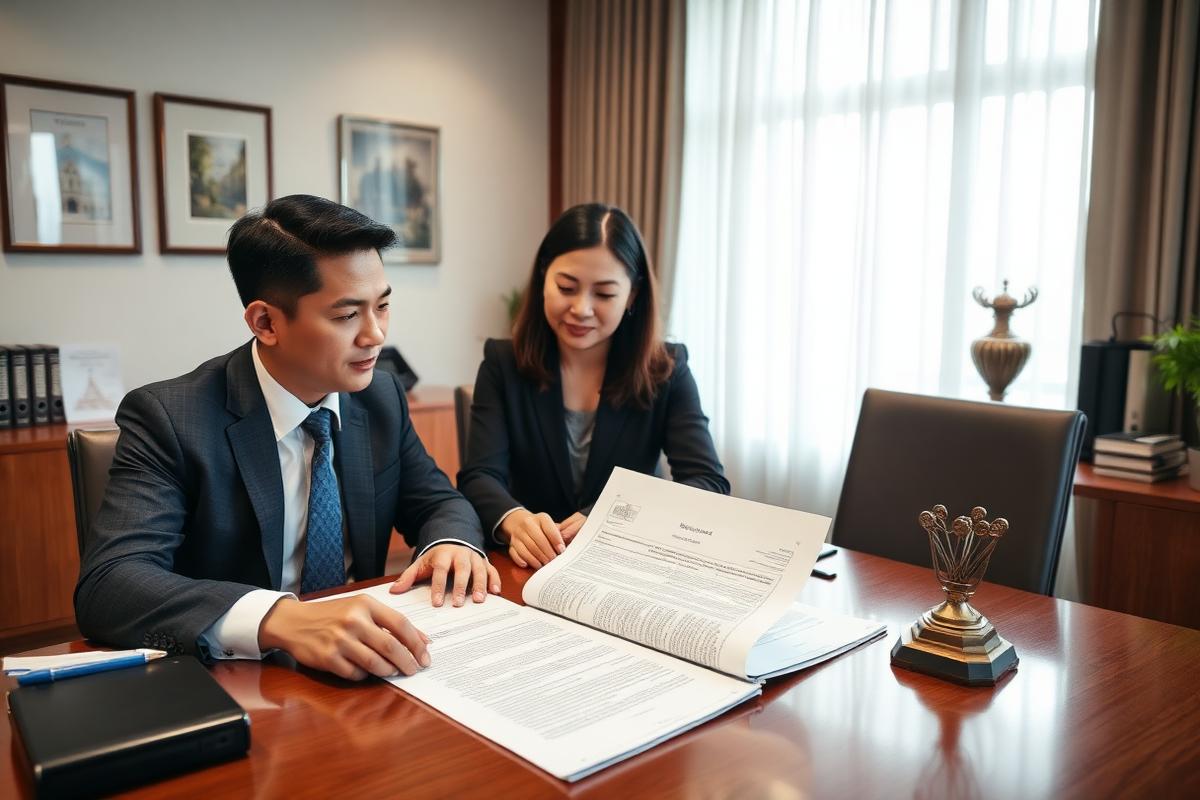 Lawyer advising a client on cross-border estate and will documents